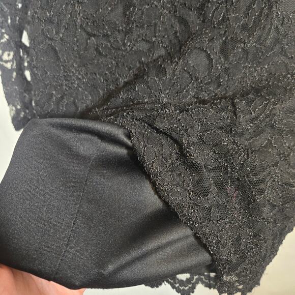 Vtg Jump Apparel Goth Emo Black Lace Bodycon Dress Witchy 80s Grunge LBD Medium - Picture 6 of 9